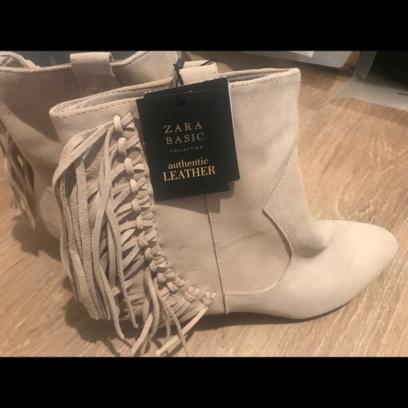zara cream suede boots